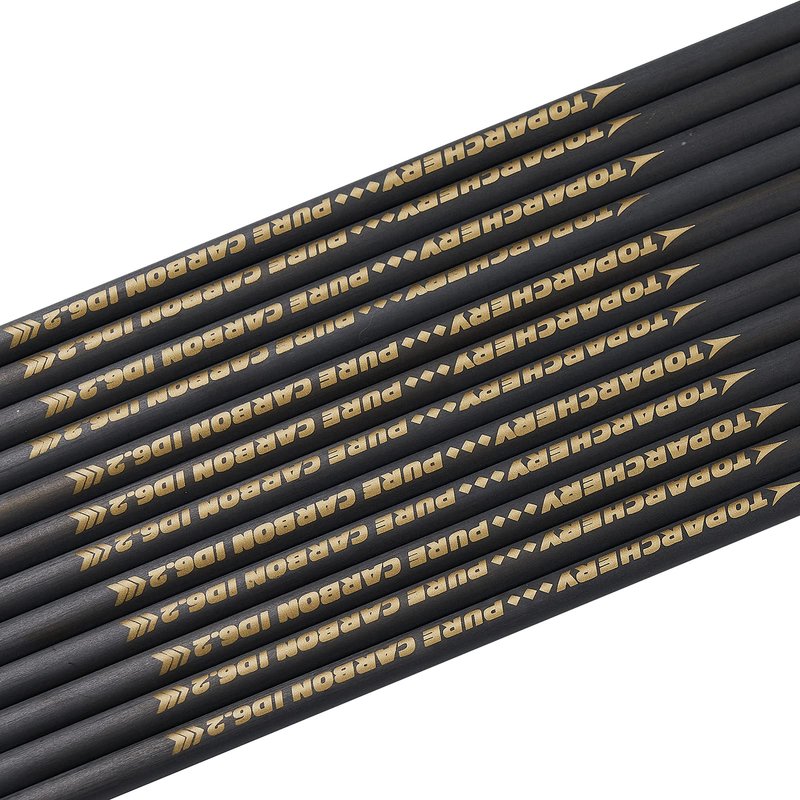 TOPARCHERY Arrow Shaft Pure Carbon Shafts 33 Inch Arrow Tube for DIY Hunting Arrows Recurve Bow Compound Bow 12Pcs (Spine:300)