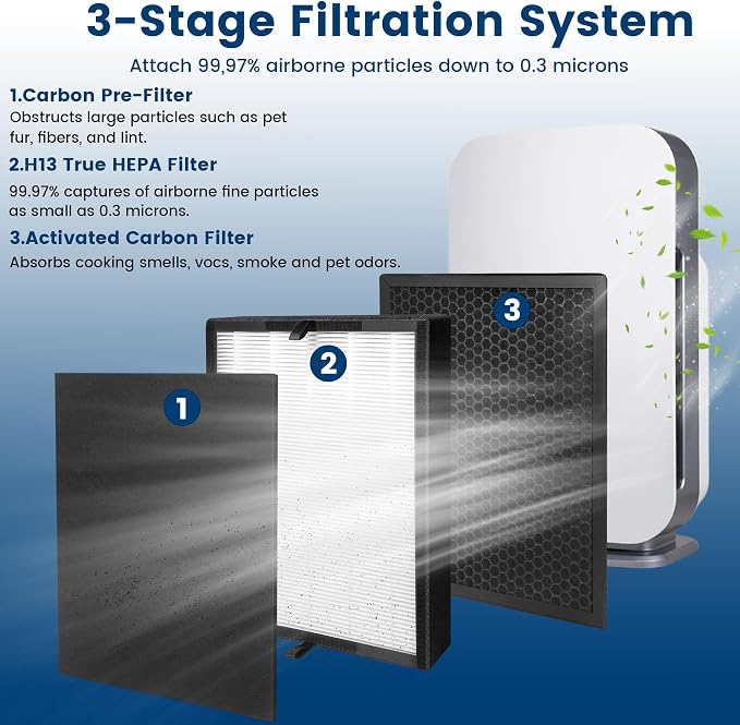 2 Pack True HEPA 45i Replacement Filter, Compatible