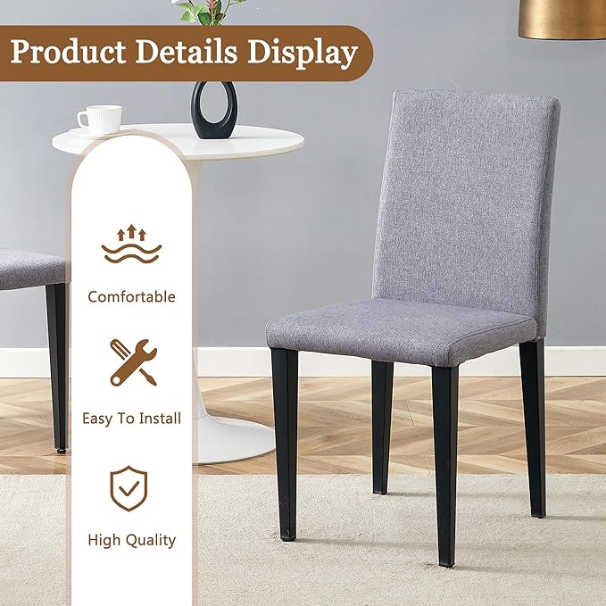 Glass Dining Table Set for 6, 63” Kitchen Table Set for 6, Modern Dining Room Table Set with Upholstered Chairs, Tempered Glass Tabletop with Y Shape Base