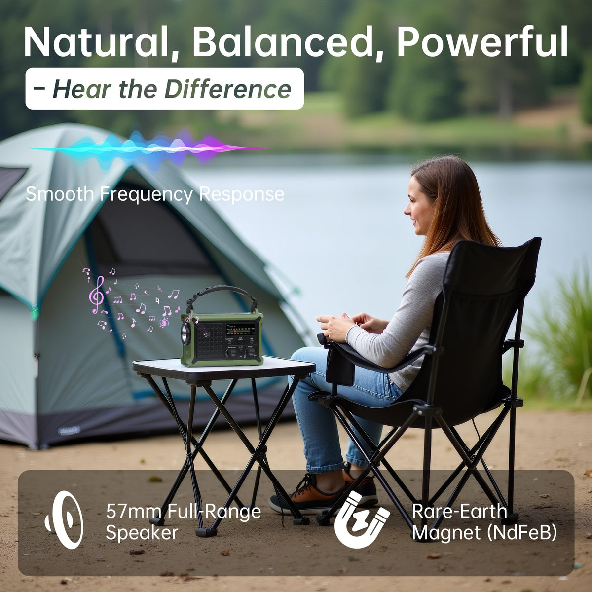 Solar Radio Emergency Hand Crank 12000mAh with Clear Signal, AM FM NOAA Weather Radio Battery Operated with 2-Mode LED Flashlight Cell Phone Charger Dual Outputs SOS