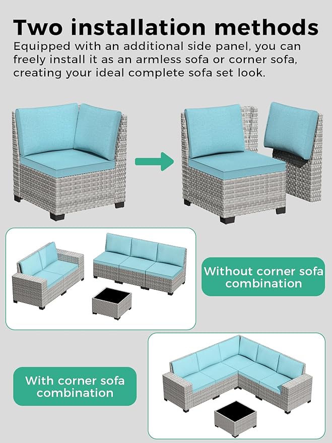 10 Piece Outdoor Wicker Rattan Sectional Sofa Set with Swivel Chairs & Fire Pit Table, 7-Seats with 4" Thickened Cushions & Coffee Table, All-Weather PE Rattan for Garden, Backyard, Porch, Navy