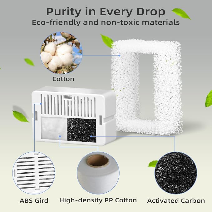 16 Pack Cat Fountain Filter Replacement, Triple Cupcake Cat Fountain Filters