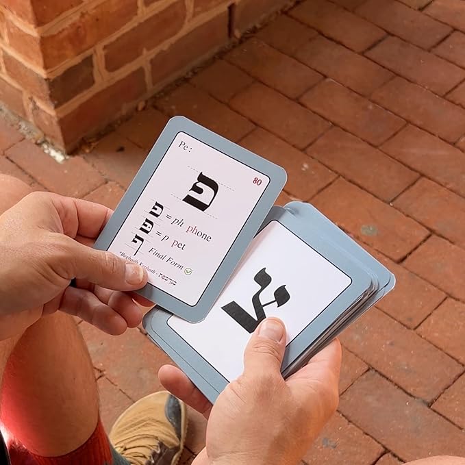 Biblical Hebrew Alphabet Flashcards for Beginners – 22 Alephbeth Study Cards + Bonus Vowel Pointing Reference Card – Portable & Durable 3.75”x5” Study Set for Biblical Hebrew Students – Mikra Academy