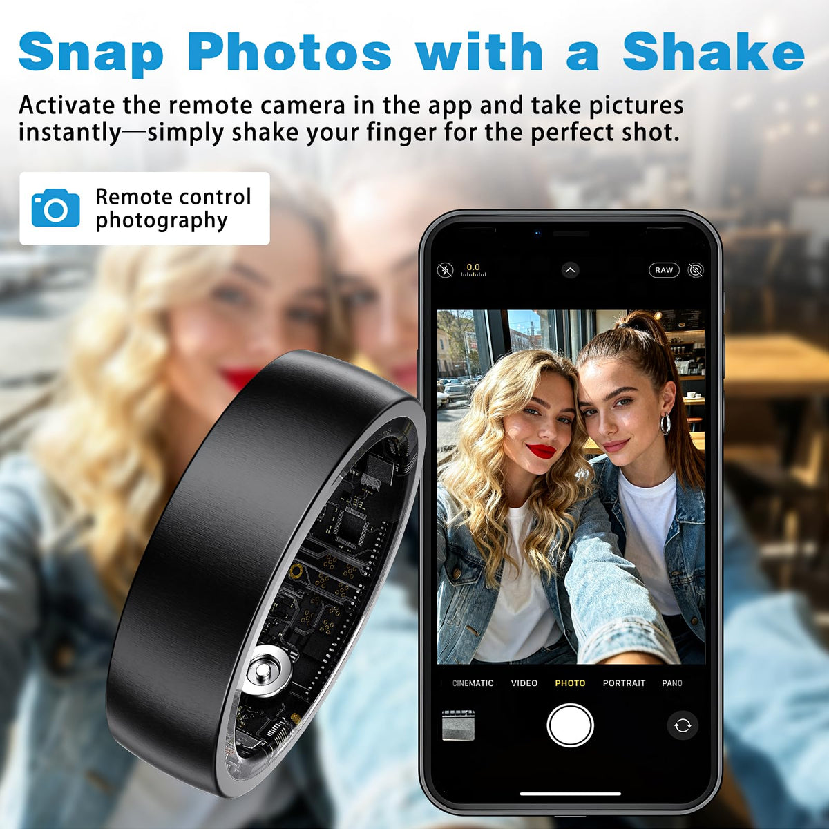 S SECRETTOP Activity Tracker Ring for Men Women, Smart Ring with Sleep Heart Rate, Health Tracker,IP68 Waterproof, Compatible with iOS and Android (Black 14)