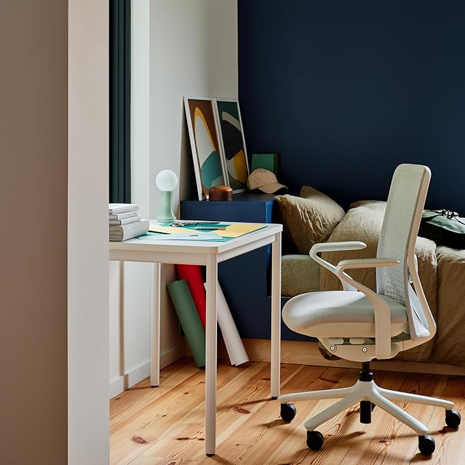 Branch Daily Desk - Functional at Home Office Desk with Effortless Assembly, Timeless Design, Rounded Corners, and Built-in Cable Notch - 48” W x 28.5” H x 24” D - Woodgrain Work Table