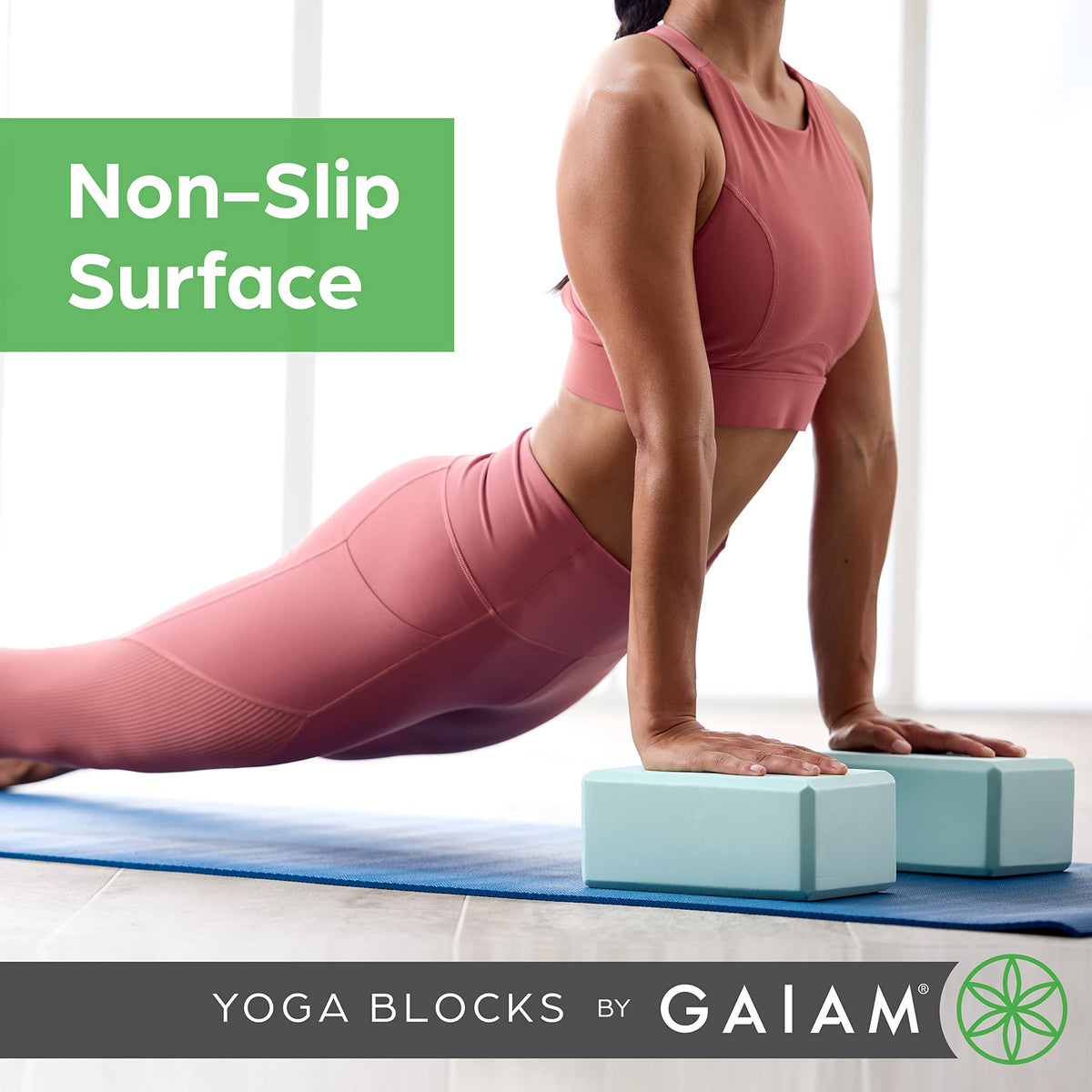 Gaiam Yoga Block - Supportive Latex-Free EVA Foam Soft Non-Slip Surface for Yoga, Pilates, Meditation (Black), 1 EA
