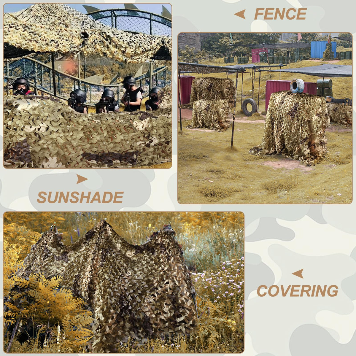 FullLit Camo Netting, Camouflage Netting, Hunting Blind Camo Net, Army Party Decorations, Sunshade Fence Nets, Lightweight, Bulk Roll, Mesh, Great for Camping, Shooting, Photograph, Car Cover, Outdoor