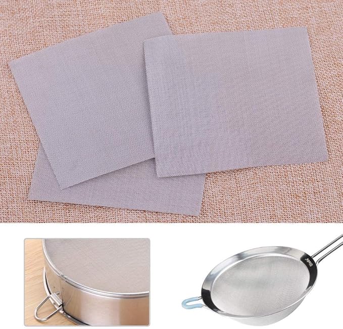 LTKJ 3pcs Stainless Steel 50 Mesh Micron True Filtration Screen Fine Wire