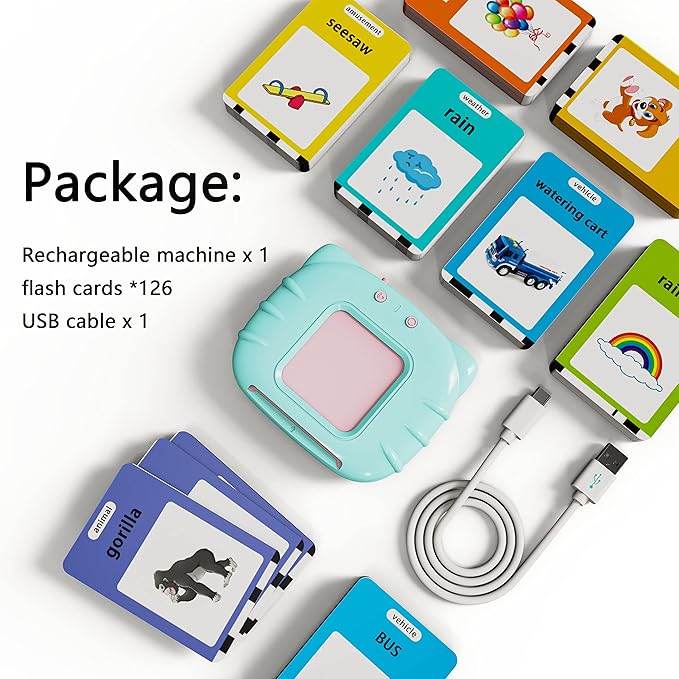 Lapare Audible Educational Toy with Music for Toddlers Age 1 2 3 4 5, 252 Sight Words Flash Cards Kindergarten Toy for Kids to Learn Alphabet Number Color Shapes and More
