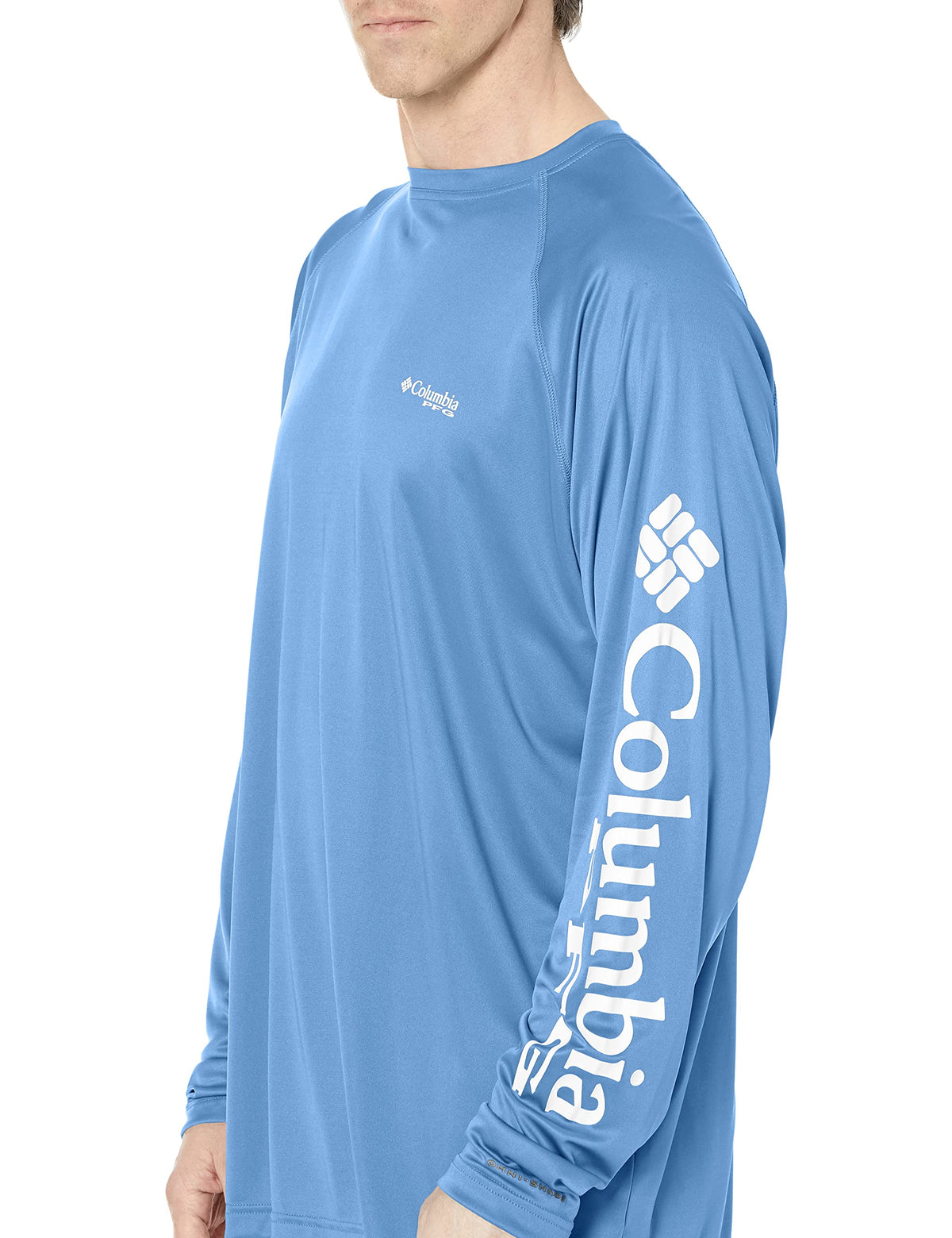 Columbia Men's PFG Terminal Tackle Long Sleeve Fishing Shirt, White Cap/White Logo, X-Small