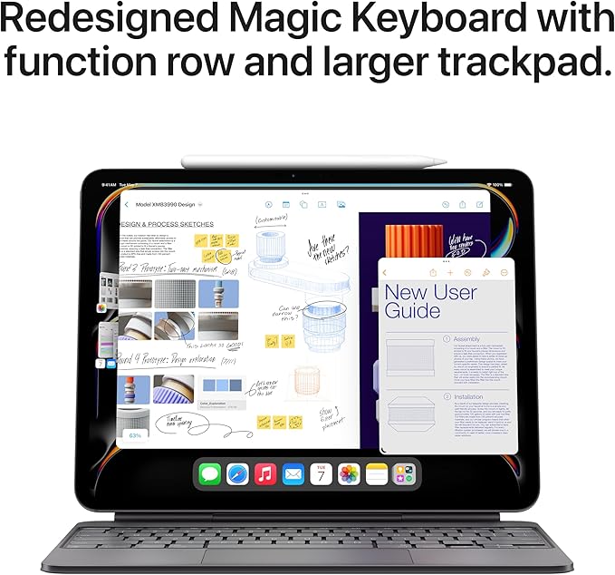 Apple iPad Magic Keyboard Case for iPad Pro 13-inch (M4 and M5), Great Typing Experience, Built-in Trackpad, Function Row, US English - White