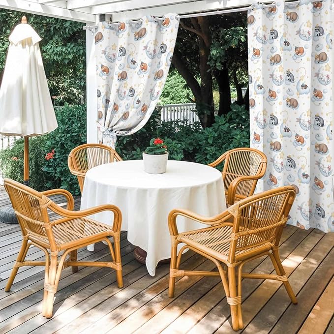 Cartoon Animals Outdoor Curtains