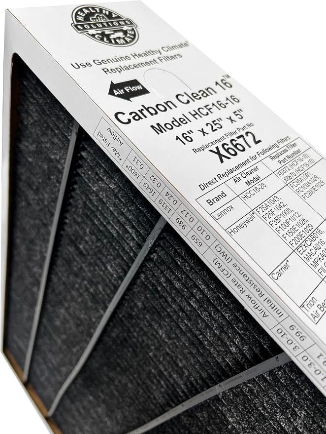 Lennox Healthy Climate Lennox X6672 16x25x5 Healthy Climate Carbon-Clean MERV