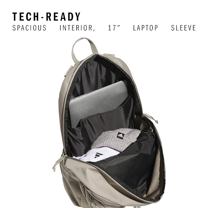 adidas Prime Backpack for Work, Travel Bag for Women and Men with Padded Compartment for Laptop