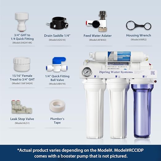 iSpring RCC1D Tankless RO/DI System, 5 Stage De-ionization Reverse Osmosis