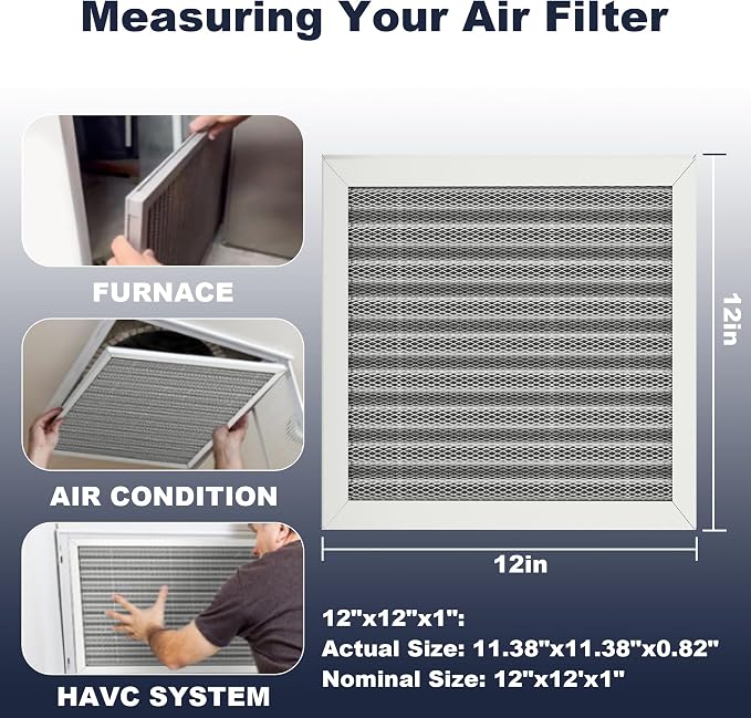 12x12x1 Reusable Air Filter, Electrostatic, Washable Lasts a Lifetime, Breathe