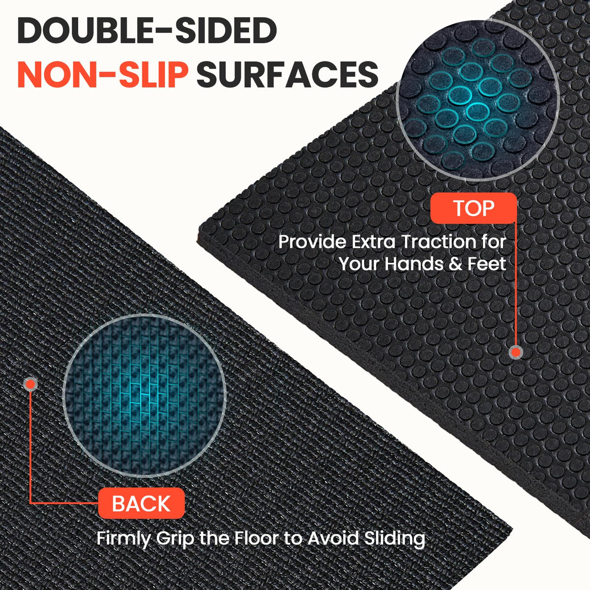 Stepwaver Extra Large Exercise Mat, 8'x6' (7mm) Extra Thick Workout Mats for Home Gym Flooring, Non-Slip, Ultra Durable, High-Density Gym Mat for Cardio,Yoga, Jump Rope, MMA, Weights - Black