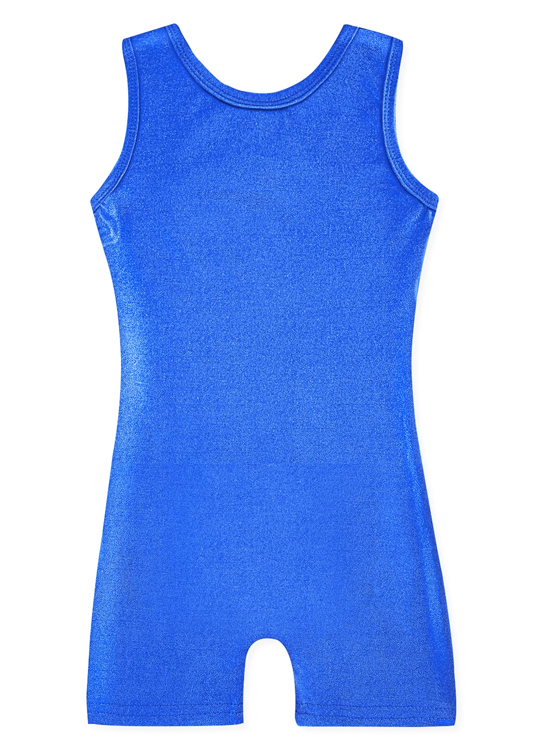 HOZIY Gymnastics Leotards for Girls 5t Size 5-6 Years Toddlers Little Girl Biketards Unitards Dance Tumbling Outfits Solid Color Blue Sparkly Shiny