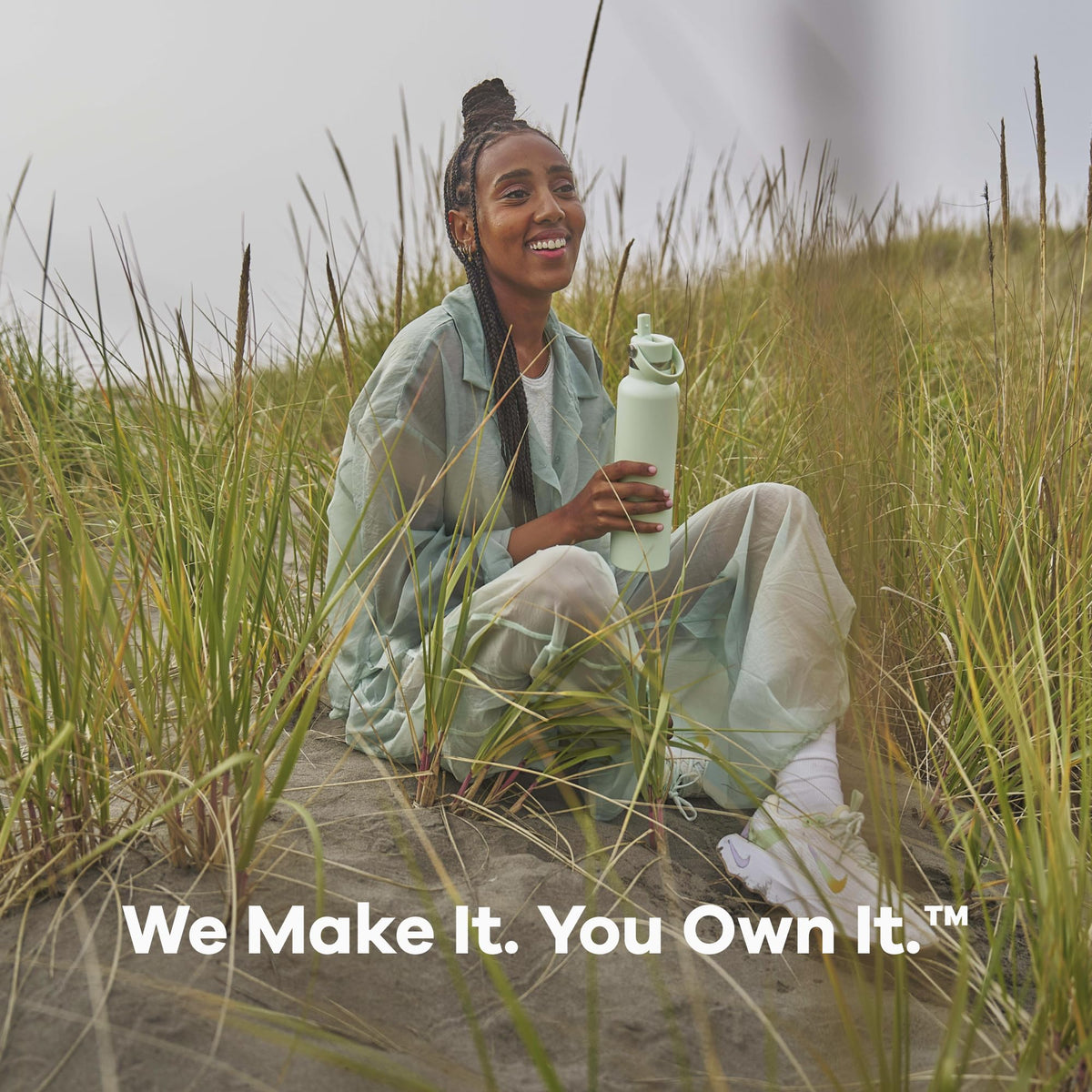 Hydro Flask Water Bottle - Insulated Stainless Steel - Straw Lid, Non Spill, Leakproof 24 Oz Agave Green