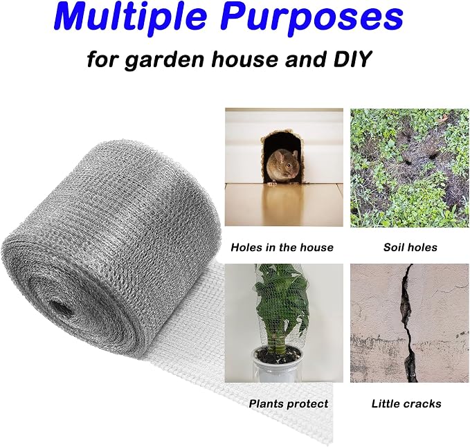Wire Mesh for Mice Control 5 in X 36Ft, Hole Fill Fabric, Weep Holes Covers