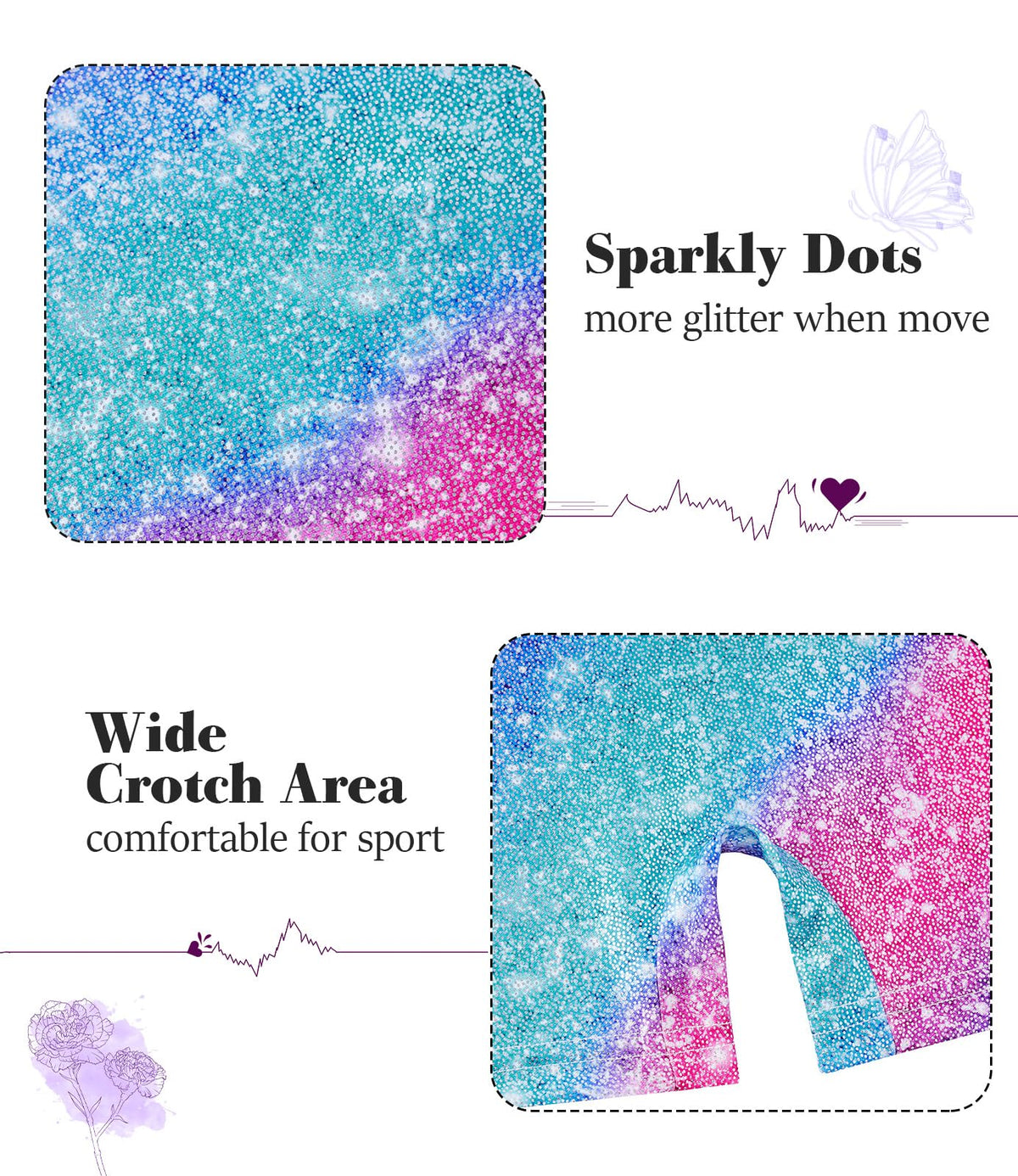 Vogseek Sparkly Gymnastics Leotards for Girls 7 8Y Blue Purple Unitards