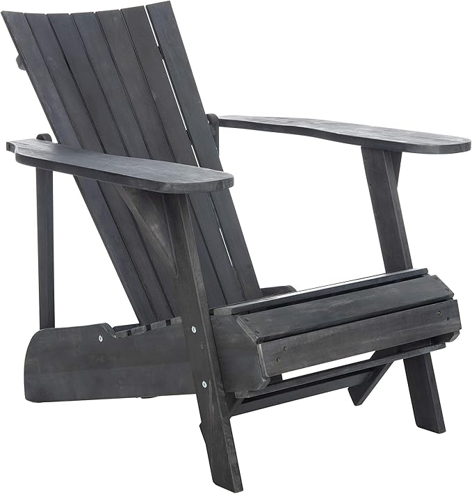 SAFAVIEH PAT6760A Outdoor Collection Merlin Natural Retractable Foot Rest Adirondack Chair
