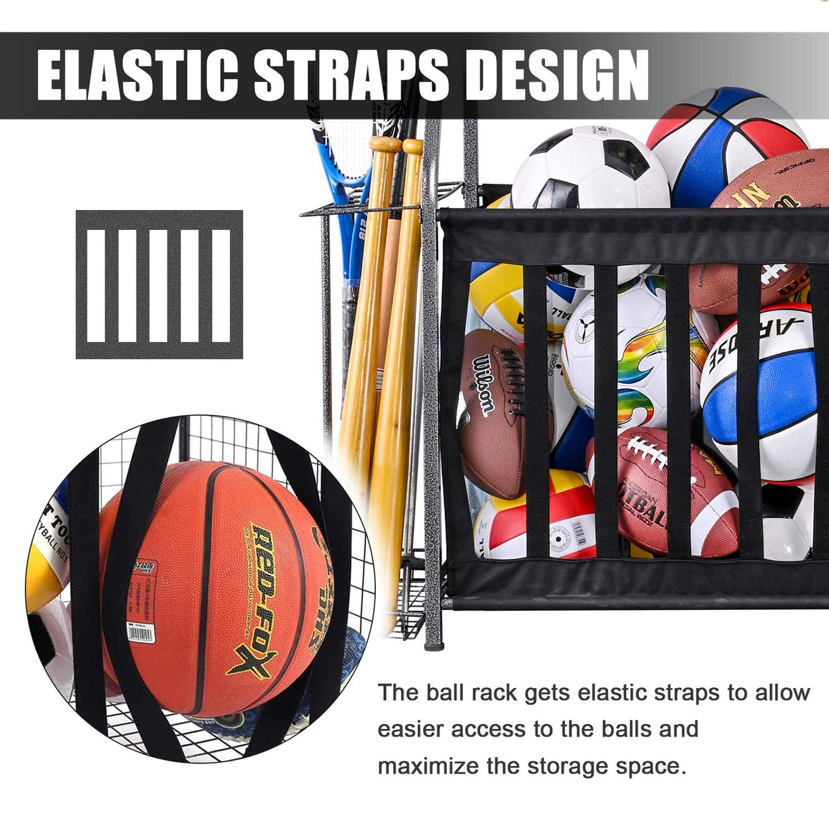 Mythinglogic Garage Sports Equipment Storage, 2 Golf Bag Storage Stand and Other Sports Equipment Storage Rack, Garage Organizer System
