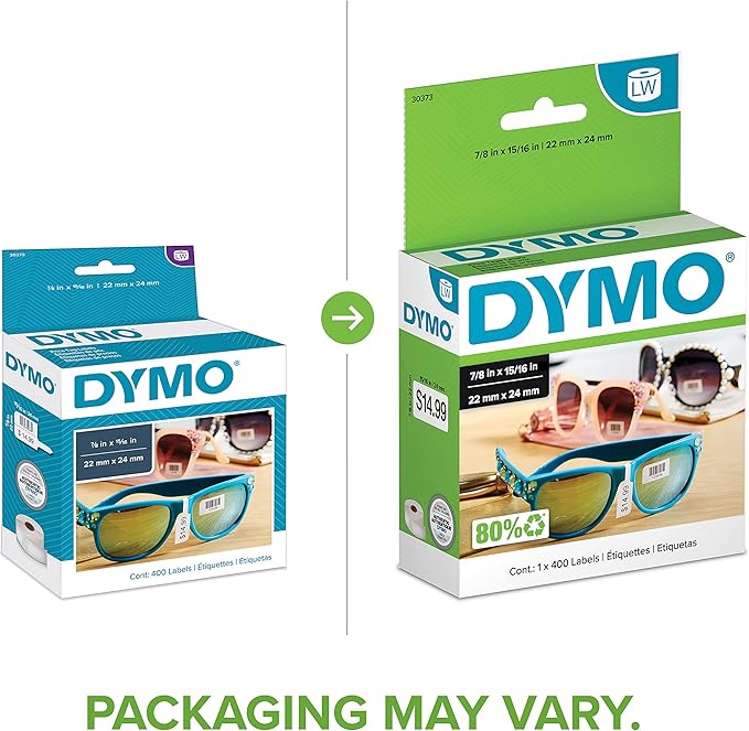 DYMO Authentic LW Price Tag Labels DYMO Labels for LabelWriter Printers White 15/16" x 7/8" 1 Roll of 403 (Pack of 10)