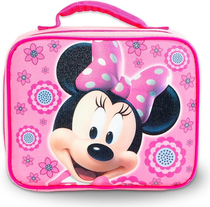 Disney Minnie Mouse Mini Backpack with Lunch Box Set - Bundle of 12" Backpack, Lunch Bag, Stickers, Water Bottle, More | Toddler Minnie School Supplies