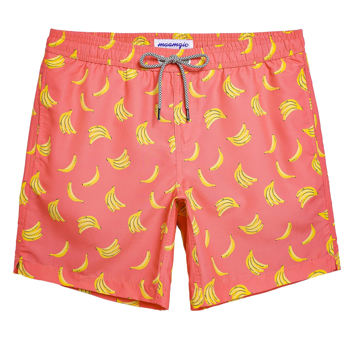 maamgic Mens Swim Trunks Quick Dry Swim Shorts with Mesh Lining Funny Swimwear Bathing Suits 7inch Banana Large