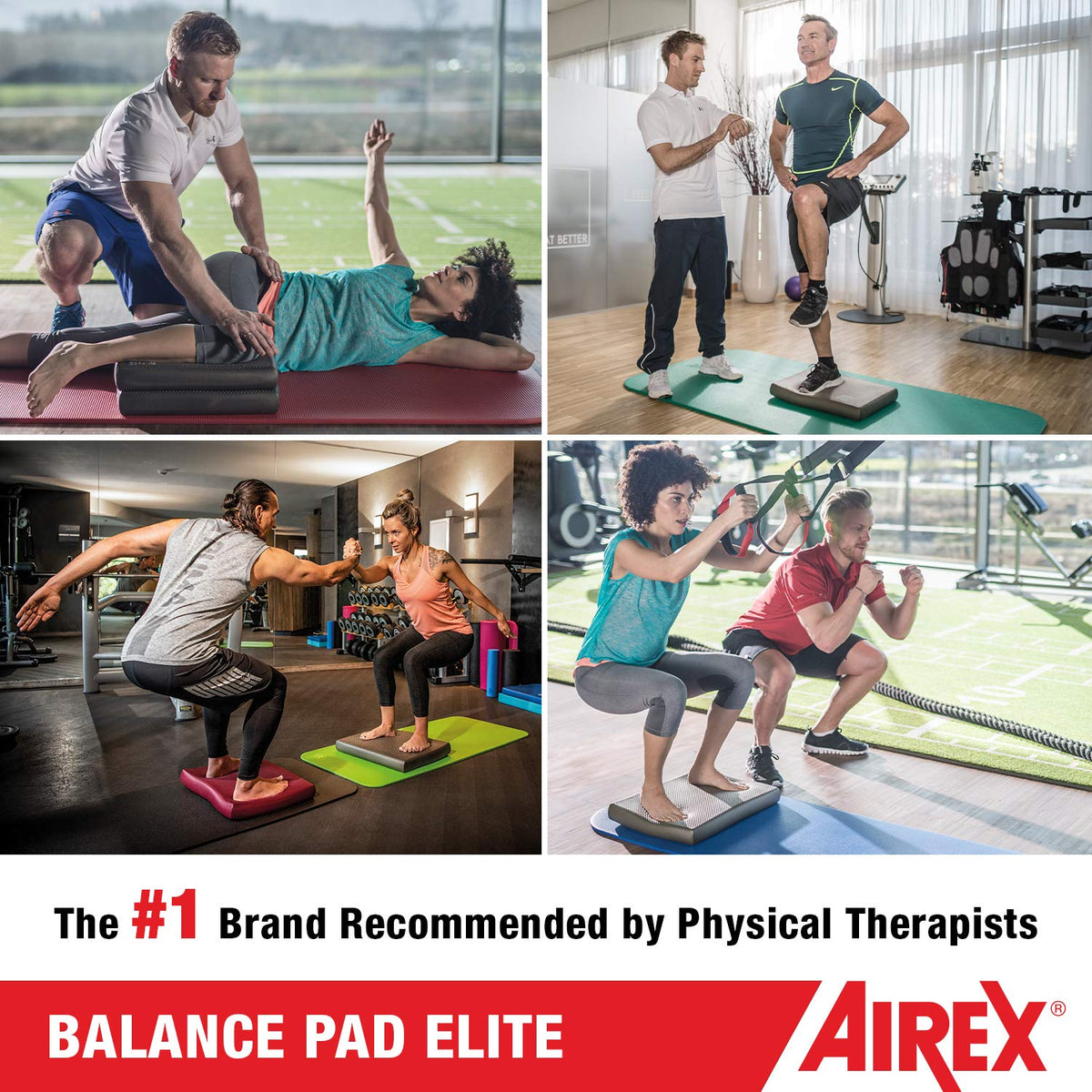 AIREX Elite Premium Non Slip Foam Balance Pad with Waterproof and Tear Proof Design for Workouts, Physical Therapy, and More, Lava Gray