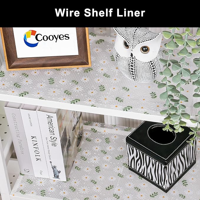 Cooyes Shelf Liner – Premium Non-Adhesive Cabinet & Drawer Liner for Kitchen – Waterproof Shelf Paper with Modern Pattern – Durable EVA Cabinet Mat – Easy to Cut (17.5" W x 197" L)