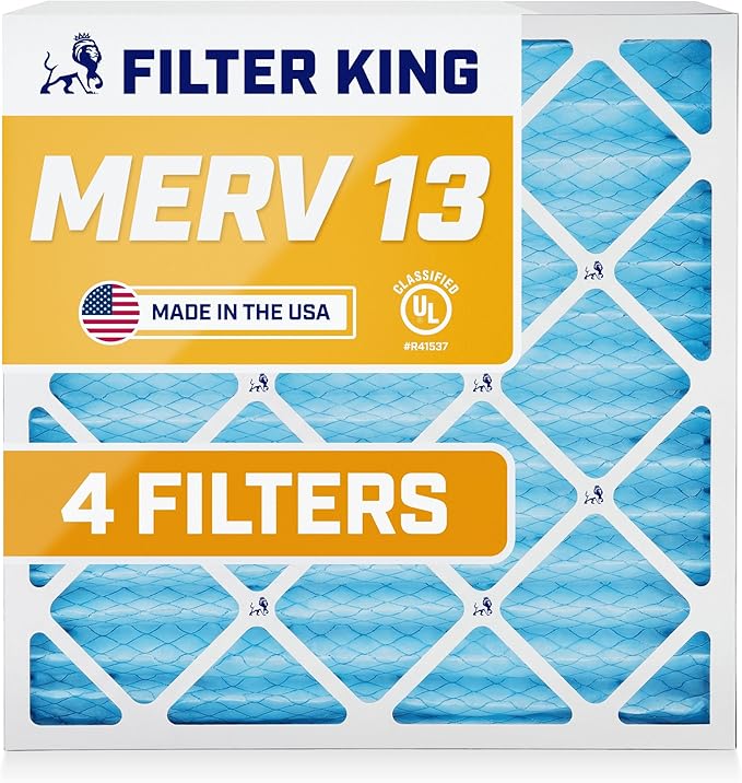 Filter King 17.25x29.25x1 Air Filter | 4-PACK | MERV 13 HVAC Pleated A/C