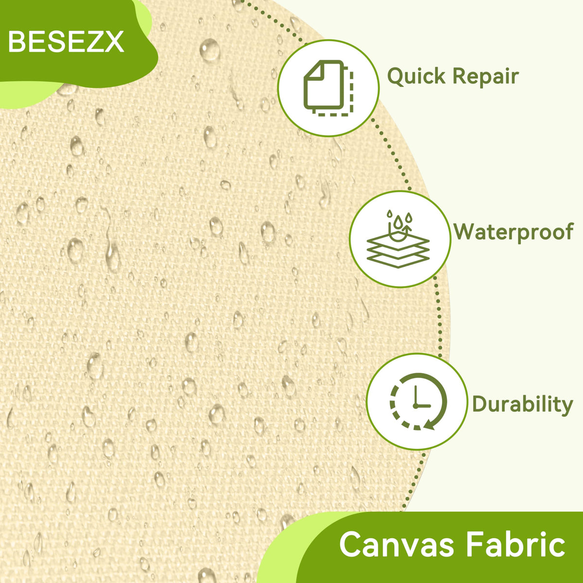 Besezx Canvas Repair Patch,Outdoor Gear Patch, 7.87x5.9 Inches 8PCS,Waterproof Self-Adhesive Fabric Repair Tape for Repairing Boat Covers,Sun Shades,Sofas,Tents,Lounge Chairs,Awnings (Light Grey)
