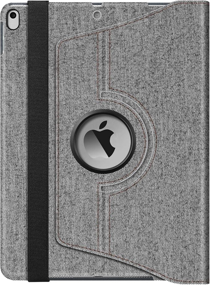 Fintie Rotating Case for iPad Air (3rd Gen) 10.5" 2019 / iPad Pro 10.5" 2017 with Built-in Pencil Holder - 360 Degree Rotating Stand Protective Cover, Auto Sleep/Wake (Denim Grey)