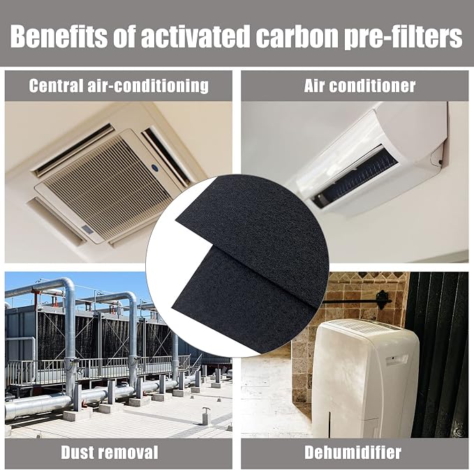 Carbon Fabric Filter 16" x 48" x 0.12" Replacement Activated Charcoal Hepa AC