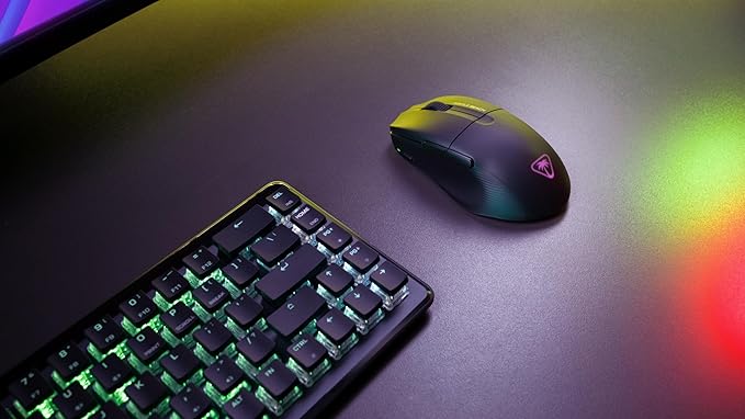 Turtle Beach Pure Air Wireless RGB Gaming Mouse, Ultra-Light 54g Ergonomic Design, 26000 DPI Optical Sensor, 125-Hour Rechargeable Battery, Dual Wireless + Bluetooth, Titan Optical Switches – Black