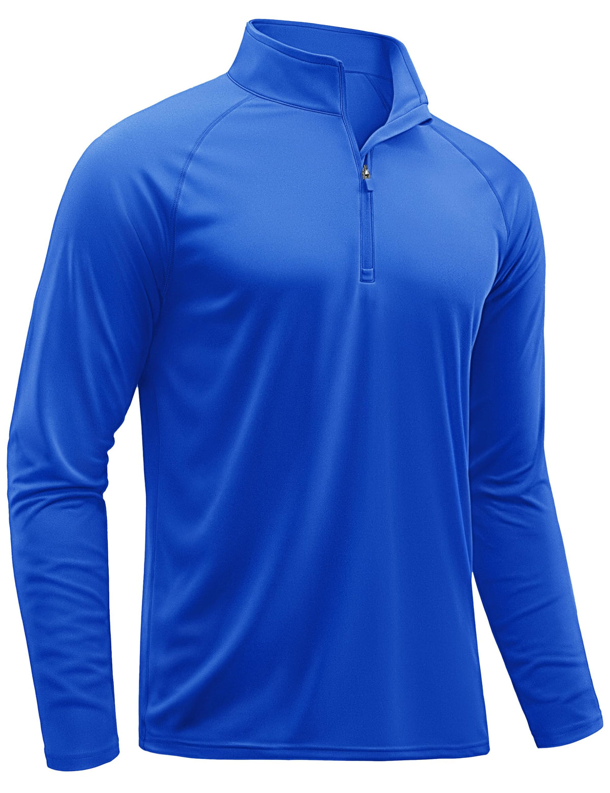 TACVASEN Men's Athletic Hiking Shirts Long Sleeve 1/4 Zip Pullover Tops UV Sun Protection Shirts for Summer Activewear Long Sleeve Dry Fit Men Blue XL