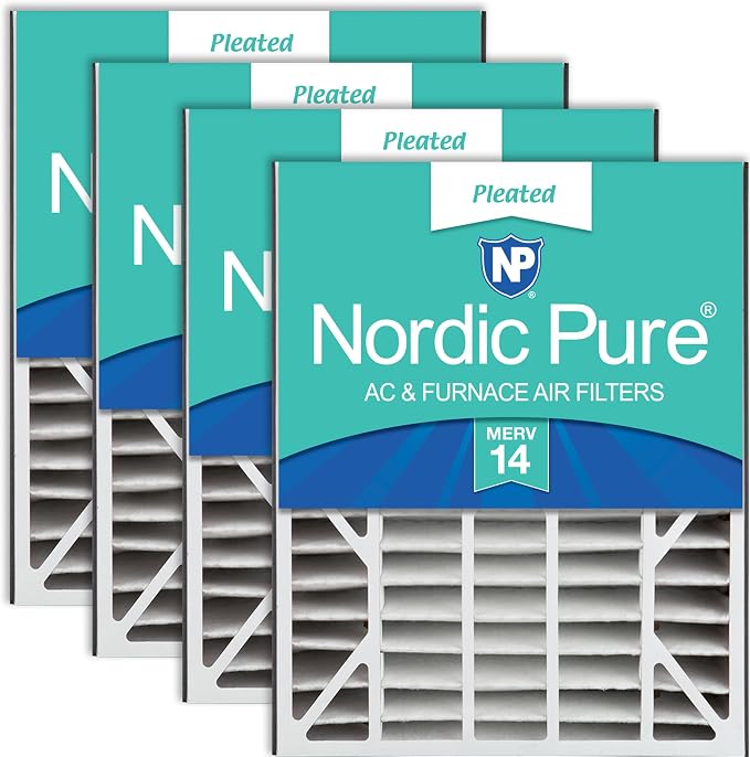 Nordic Pure 20x25x5 Air Bear Replacement 266649-102 MERV 14 Air Filters 4 Pack
