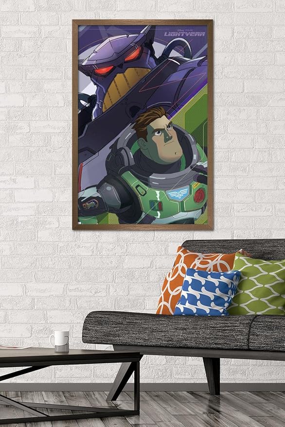 Trends International Disney Pixar Lightyear - Buzz and Zurg Wall Poster, 22.375" x 34", Bronze Framed Version