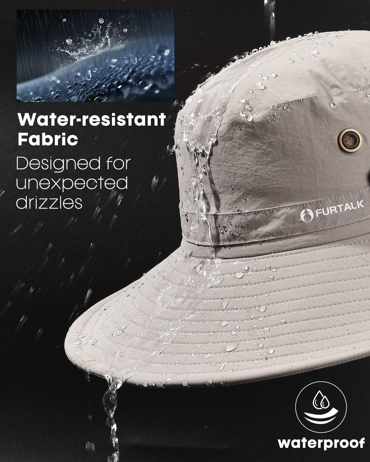 FURTALK Sun Hats for Men Fishing Hat UPF Protection Wide Brim Bucket Hat