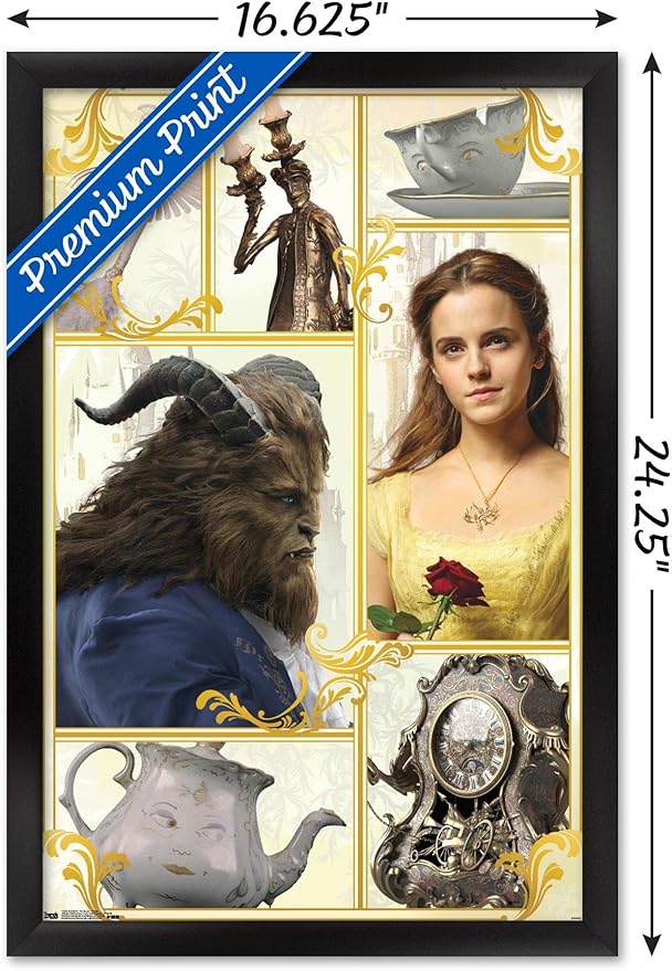 Trends International Disney Beauty And The Beast - Group Wall Poster, 14.725" x 22.375", Black Framed Version