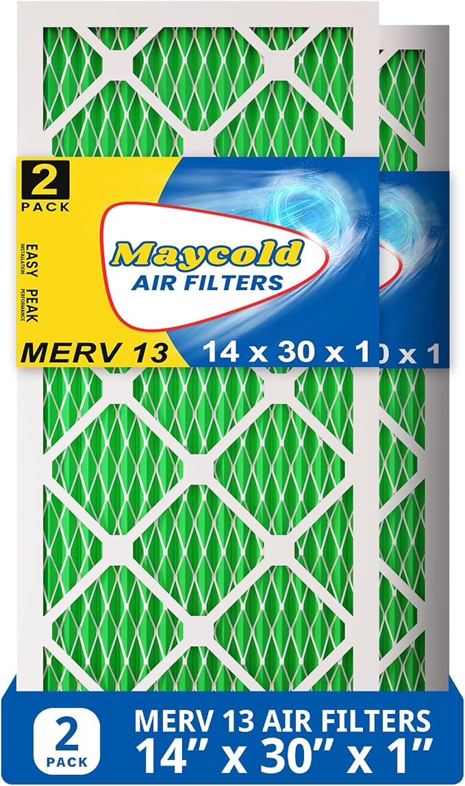 Maycold MERV 13 14x30x1 Air Filter, High-Efficiency Pleated AC & Furnace Filters