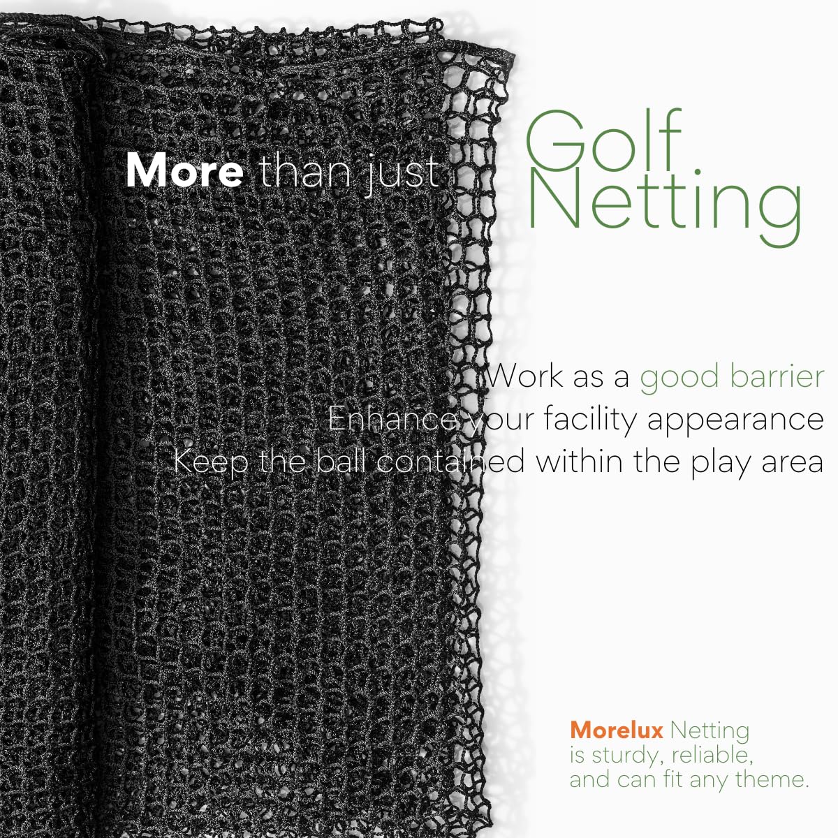 Morelux 10x10ft Heavy-Duty Golf Hitting Impact Net, Black