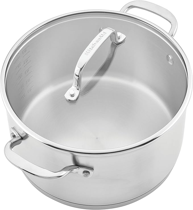 KitchenAid Stainless Steel Cookware Induction Pots and Pans Set, 10-Piece