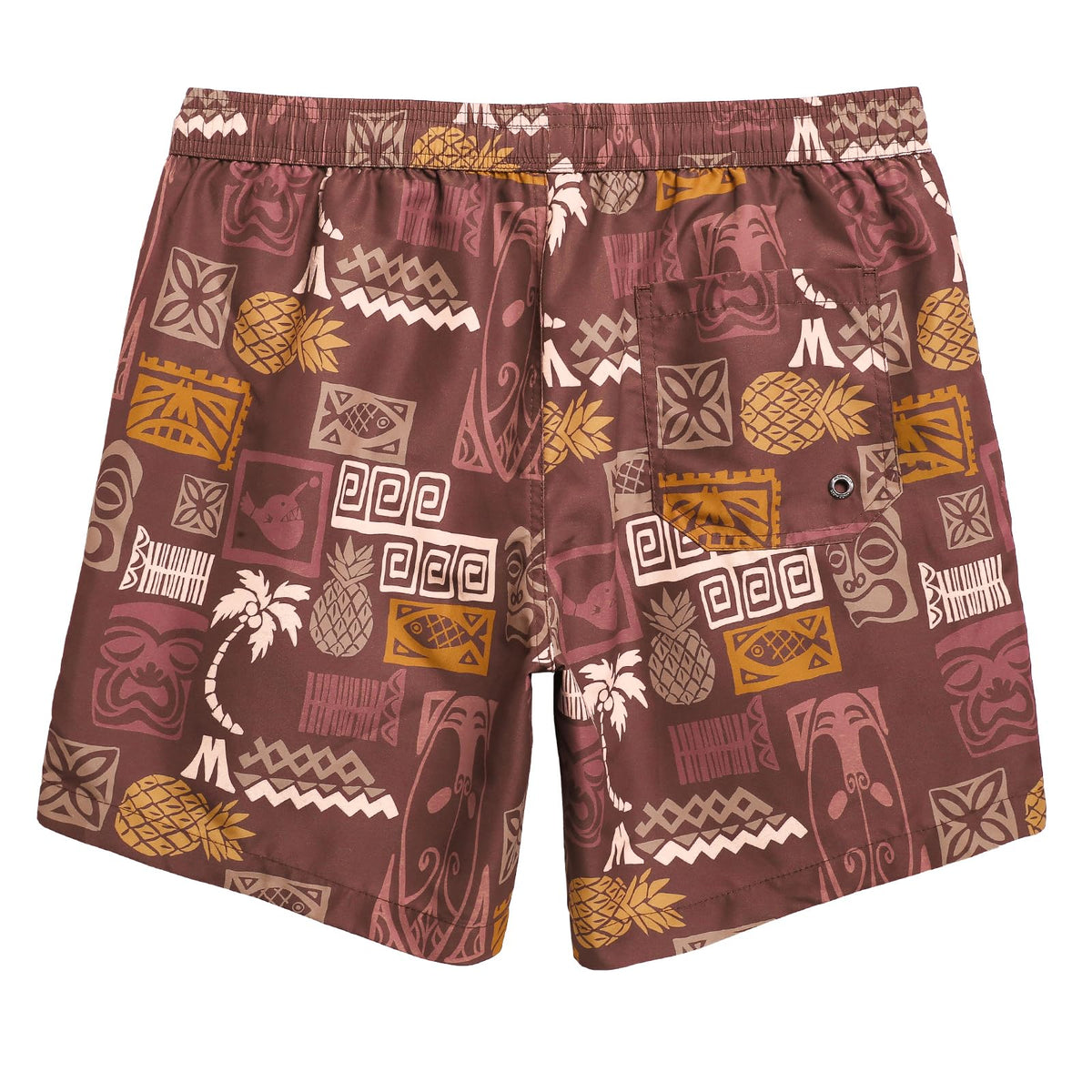 maamgic Mens Swim Trunks Quick Dry Swim Shorts with Mesh Lining Funny Swimwear Bathing Suits 7inch Brown Totem Medium