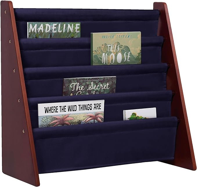 Wildkin Sling Bookshelf, Cherry with Blue, Model:SBS00286