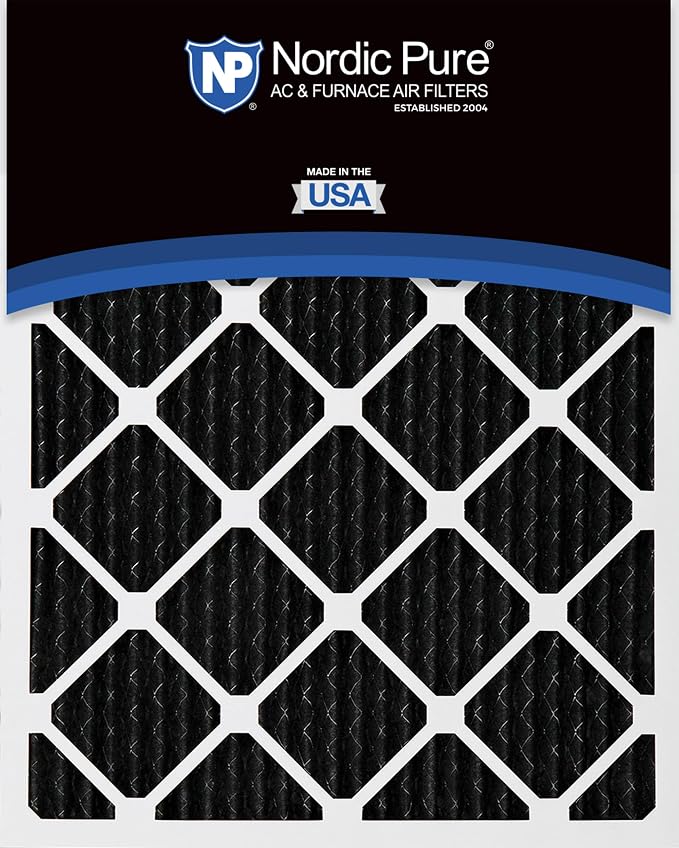 Nordic Pure 16x25x1 Pure Carbon Pleated Odor Reduction Furnace Air Filters 12