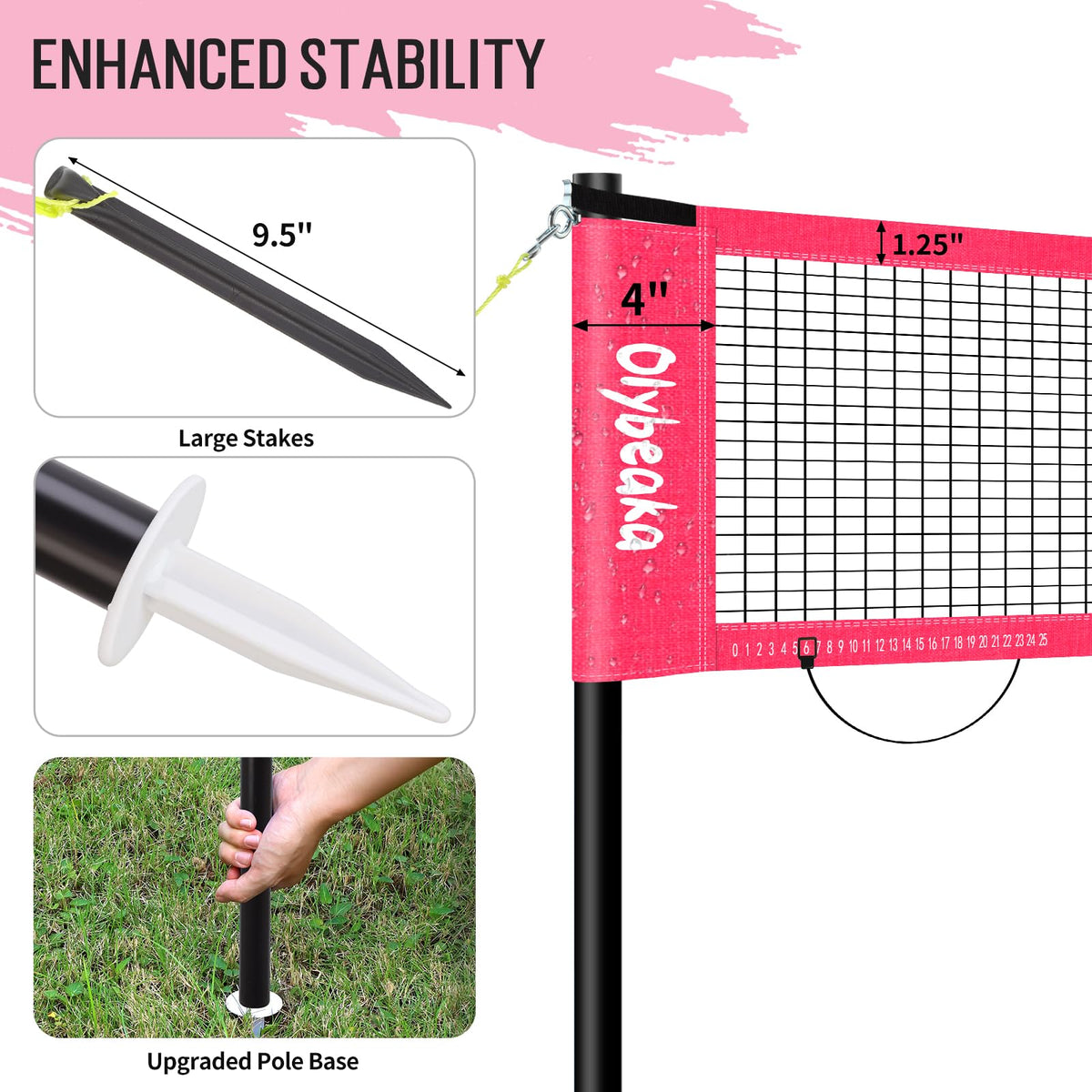 20ft Outdoor Volleyball & Badminton Combo Net Set for Backyard Beach with Adjustable Poles, Durable Anti-Sag Net, PU Volleyball, 2 Aluminum Rackets