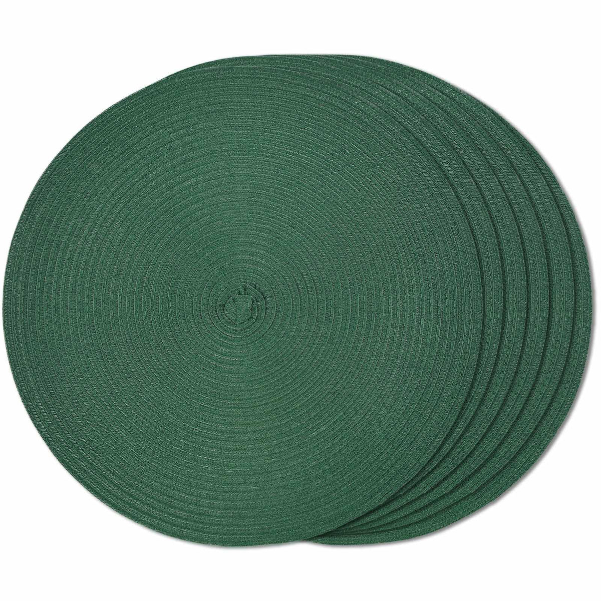FunWheat Round Braided Placemats Set of 4 Place mats for Dining Tables Woven Heat Resistant Table Mats 15 inch (Wine,4pcs)